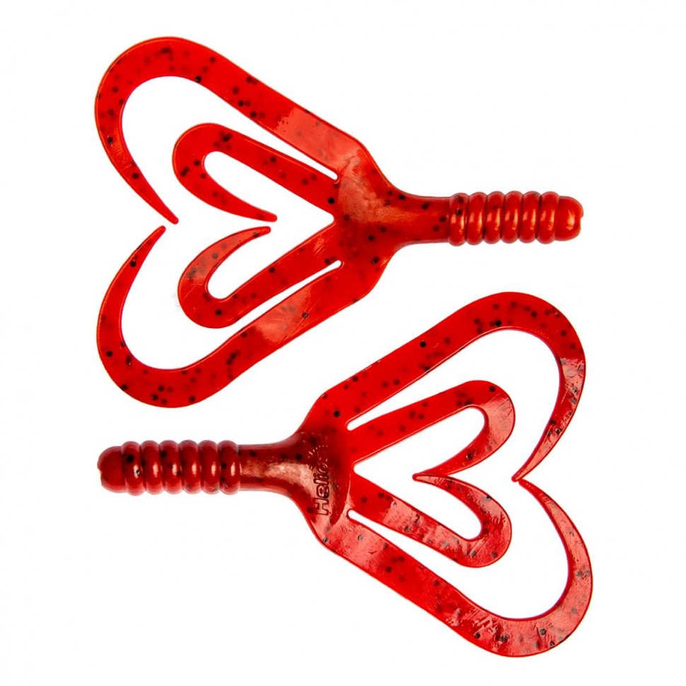 Твистер Helios Credo Four Tail 2,35"/6,0 см, цвет Pepper Red 10 шт HS-20-030 , 